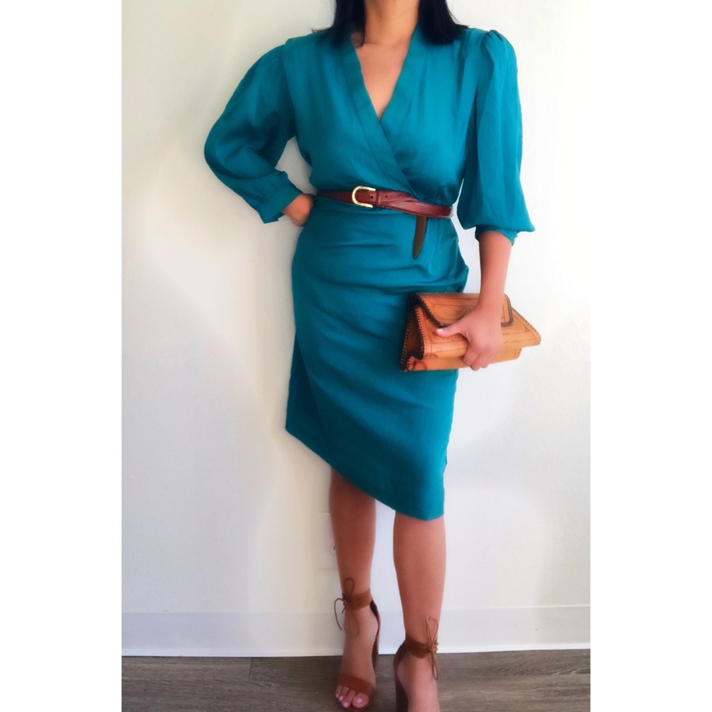 Vintage simple turquoise dress
